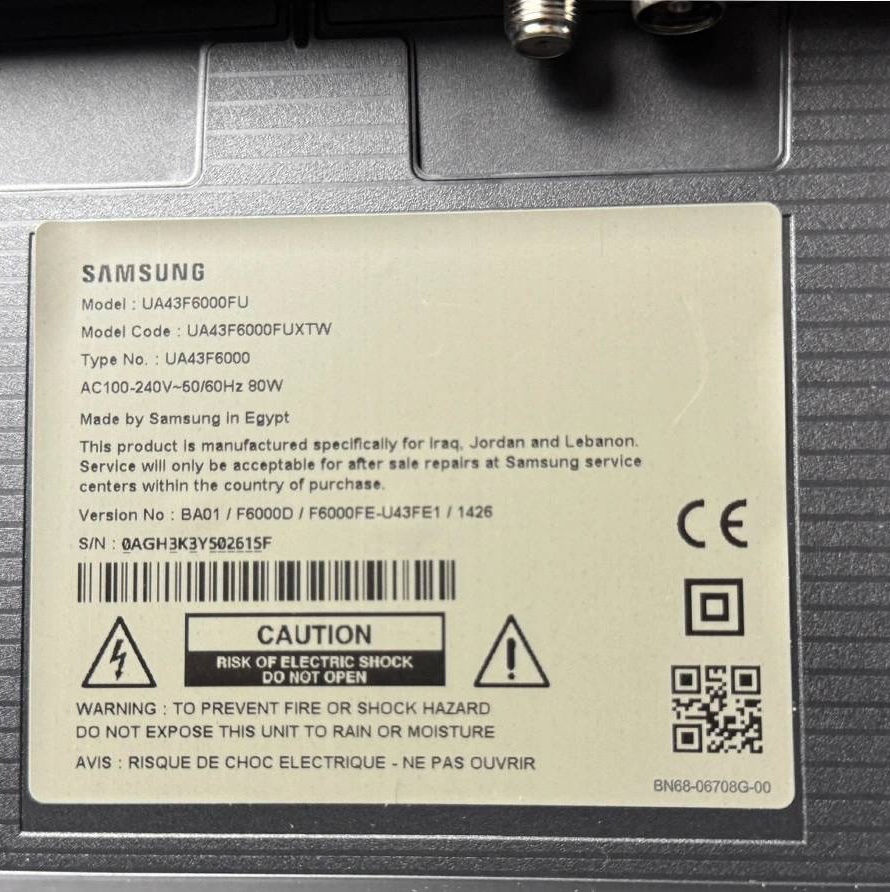 تلویزیون سامسونگ 43f6000f